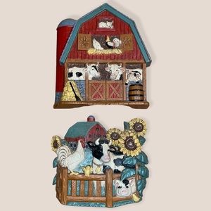 VTG Home Interiors Plastic Farm/Farmhouse/Barn Wall Hangings - EUC